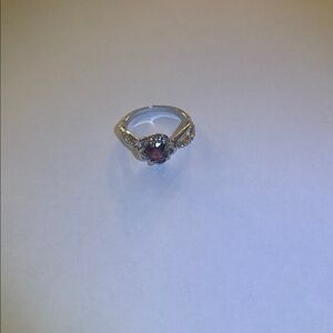 Silver Ring with RED Gemstone